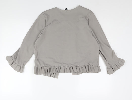 New Look Womens Grey Jacket Size 10 - Frill