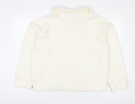 Dazy Womens White Polyester Pullover Sweatshirt Size XL Zip