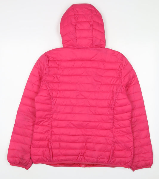 Blue Motion Womens Pink Puffer Jacket Jacket Size 12 Zip - Zip Pockets
