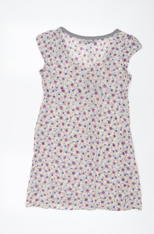 Zara Womens Multicoloured Floral Cotton A-Line Size S Scoop Neck Pullover