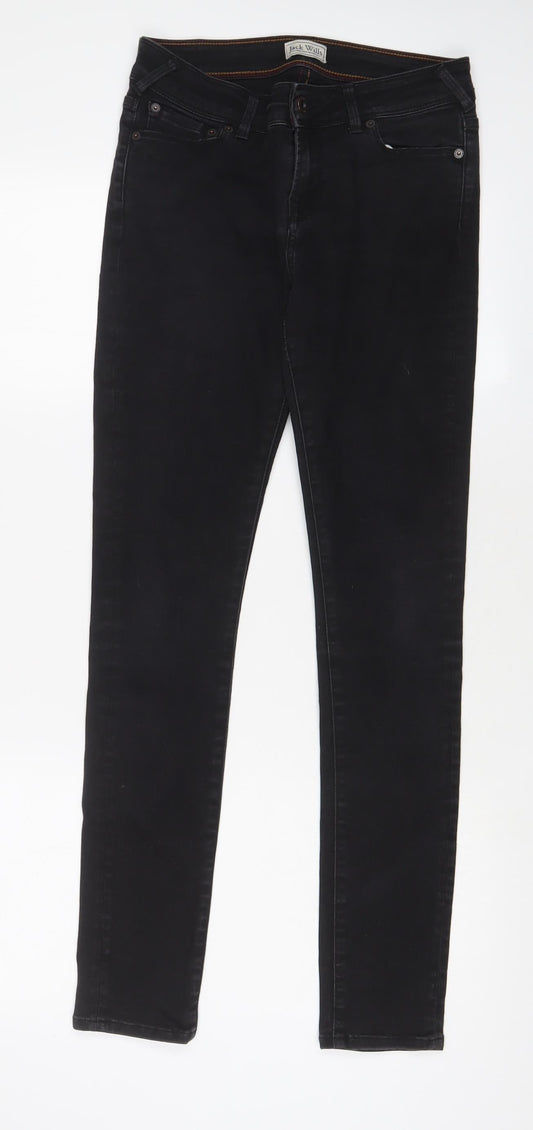 Jack Wills Womens Black Cotton Skinny Jeans Size 28 in L32 in Regular Zip