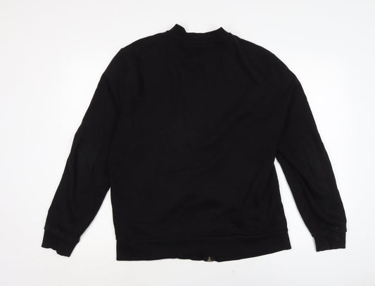 ASOS Mens Black Cotton Full Zip Sweatshirt Size M