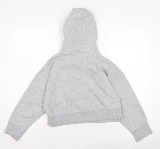 Zara Womens Grey Cotton Pullover Hoodie Size S