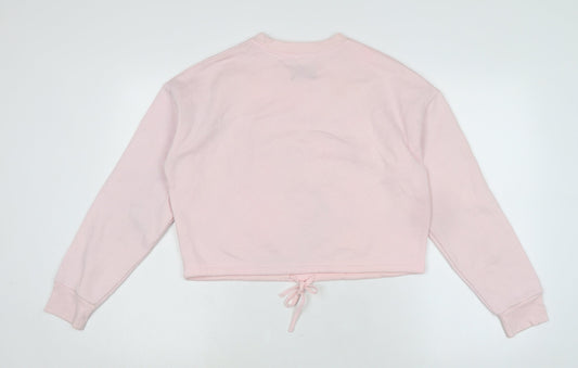 Disney Womens Pink Cotton Pullover Sweatshirt Size XS
