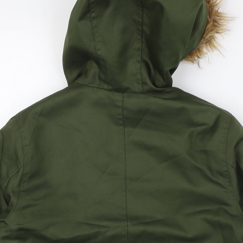 Gap Boys Green Overcoat Coat Size S Zip