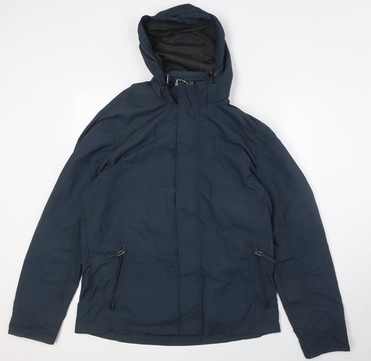 Additional front view of Atlantic Bay men’s blue jacket, size M, zip