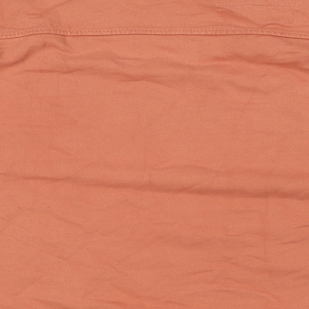 Duck and Cover Mens Orange Cotton Henley Sweatshirt Size M