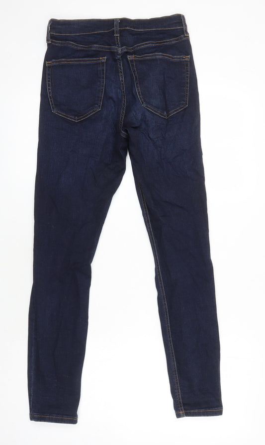 Topshop Womens Black Cotton Skinny Jeans Size 28 in L27 in Regular