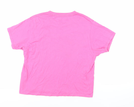 Levi's Womens Pink Cotton Basic T-Shirt Size S Crew Neck - Logo