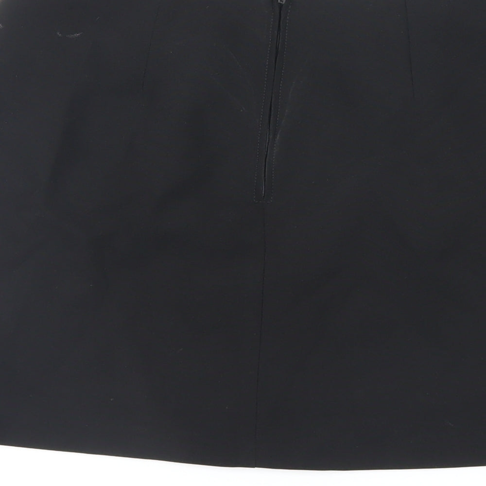 United Colors of Benetton Womens Black Polyester Mini Skirt Size 10 Zip