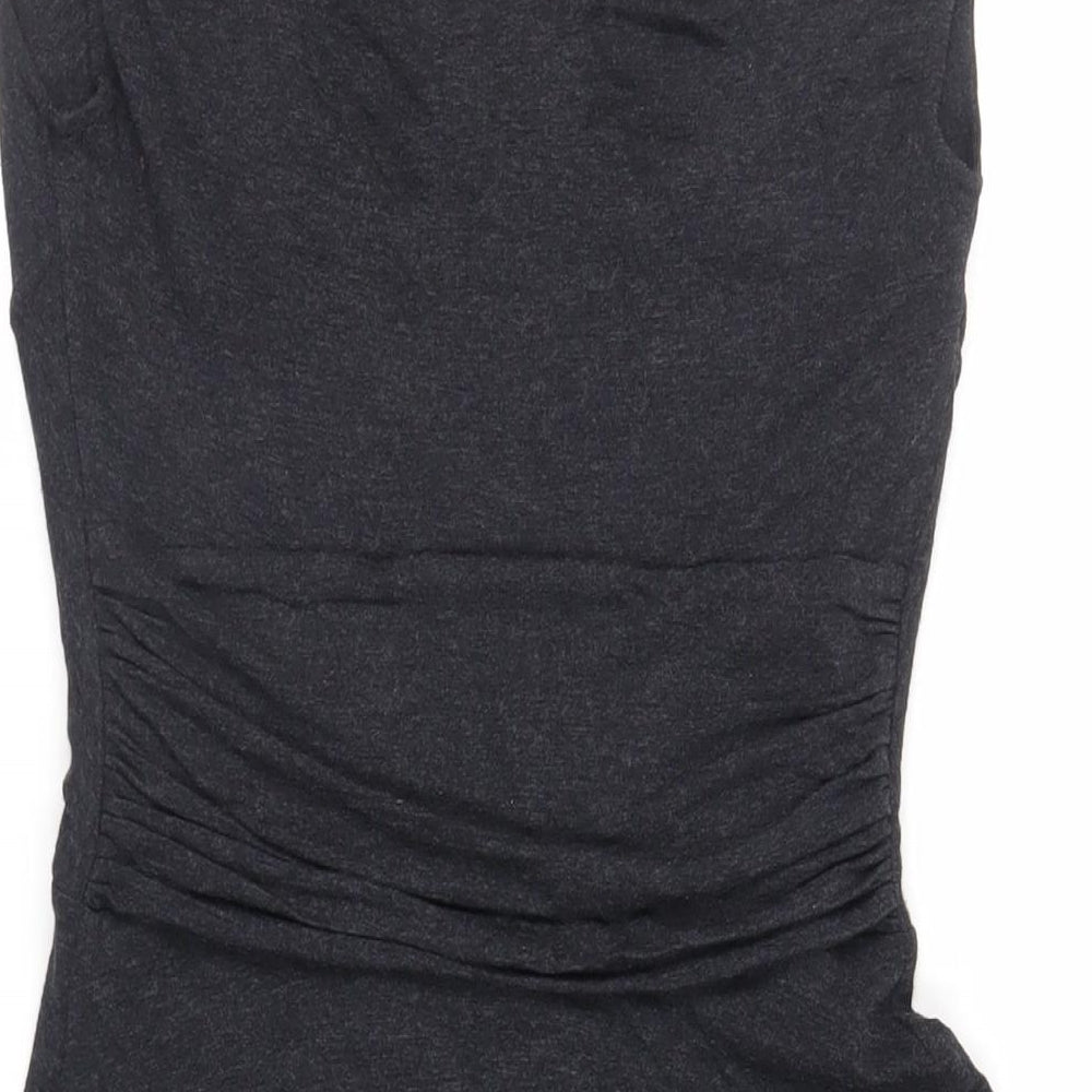 The White Company Womens Grey Viscose Fit & Flare Size XS V-Neck