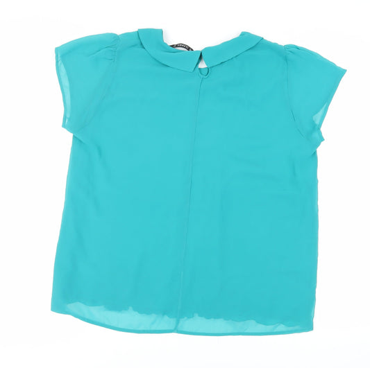 Dunnes Stores Womens Green Polyester Basic Blouse Size 18 Collared - Embroidered