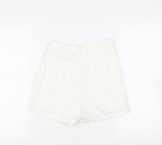 Missguided Womens White Polyester Skort Skirt Size 6 Zip