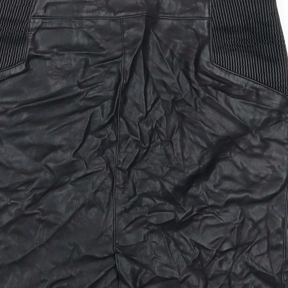 VERO MODA Womens Black Polyurethane Straight & Pencil Skirt Size L