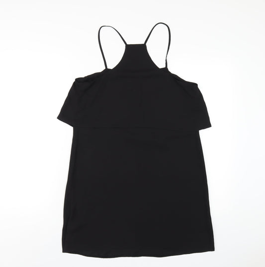 New Look Womens Black Polyester A-Line Size 12 Square Neck Pullover