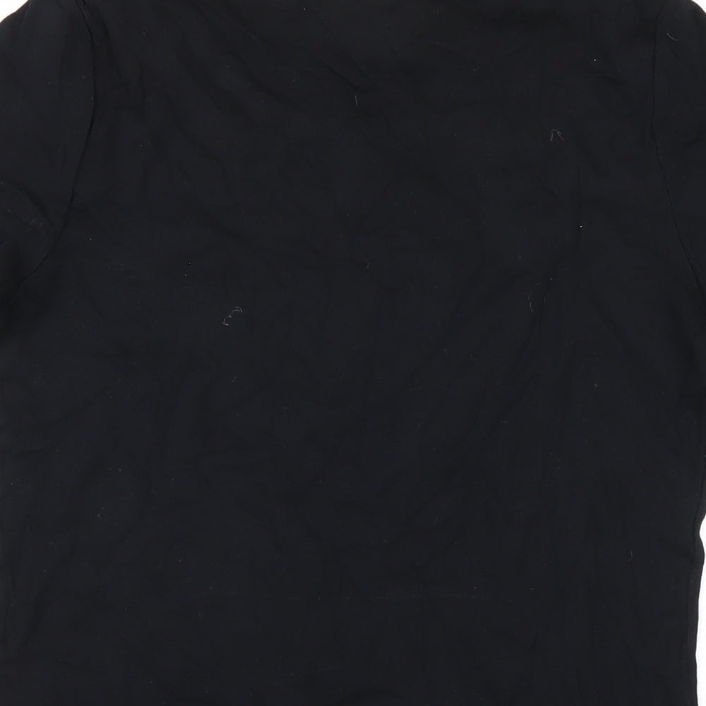 Marks and Spencer Womens Black Cotton Basic T-Shirt Size 14 Round Neck