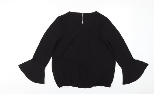 Womens UK Size 10 Klass Black Polyester T-Shirt