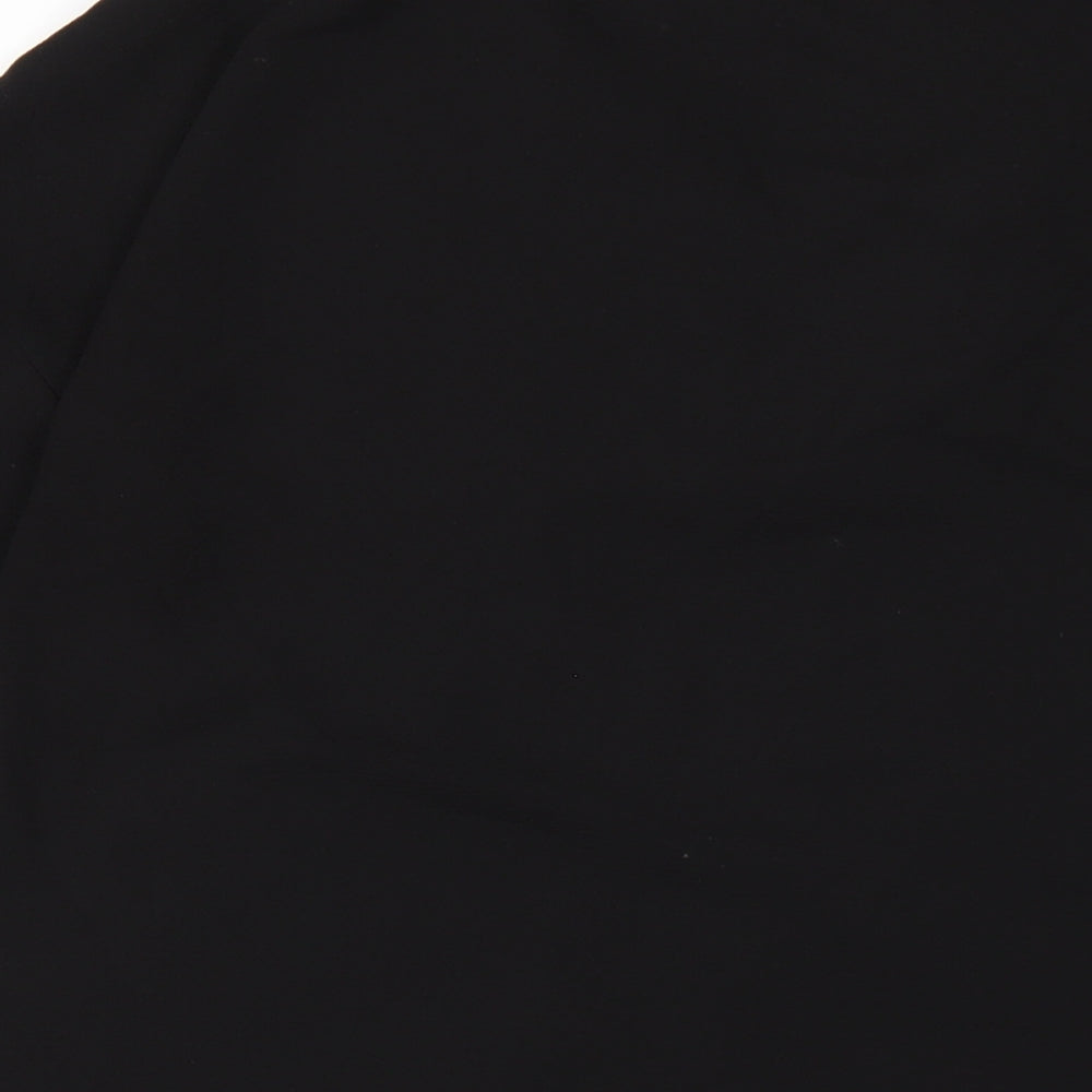 Brand and care label for ASOS women’s black polyester a-line, size UK 6, v-neck pullover