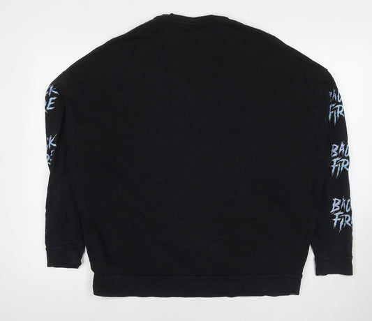 ASOS Mens Black Cotton Pullover Sweatshirt Size S - Takeover