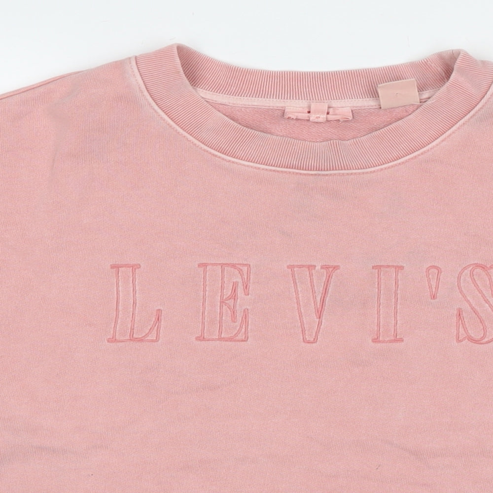 Levi's Womens Pink Cotton Pullover Sweatshirt Size M Pullover - Logo