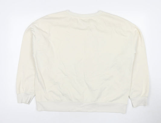 Disney Womens Ivory Cotton Pullover Sweatshirt Size 14 Pullover - Mickey Mouse Size 14-16