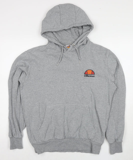 ellesse Mens Grey Cotton Pullover Hoodie Size M