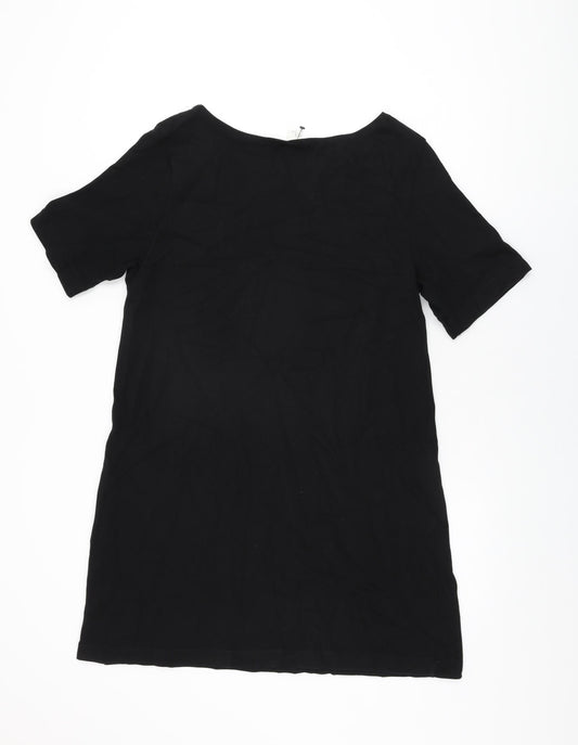H&M Womens Black Cotton Shift Size M Round Neck Pullover