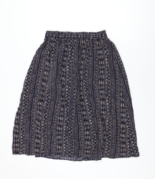 Classic Collection Womens Blue Geometric Viscose Swing Skirt Size 16