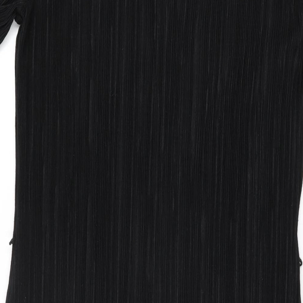 Brand and care label for Roman women’s black polyester bodycon, size UK 10, round neck pullover