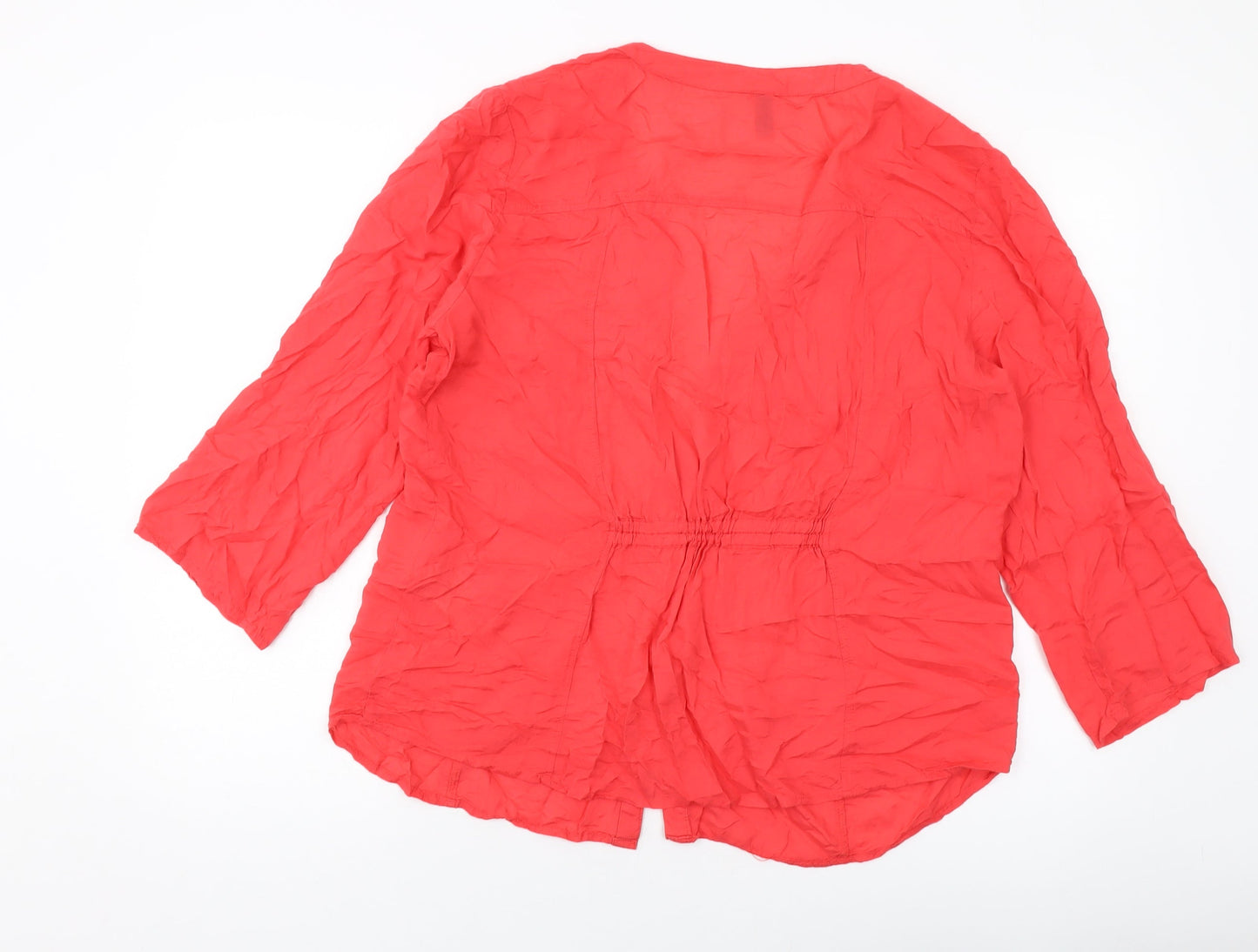 VERO MODA Womens Orange Viscose Basic Blouse Size XL V-Neck