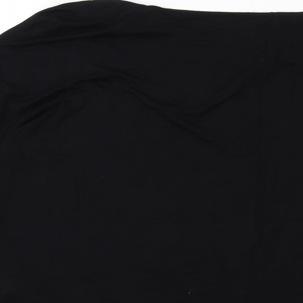 United Colors of Benetton Womens Black Viscose Basic Blouse Size M Round Neck