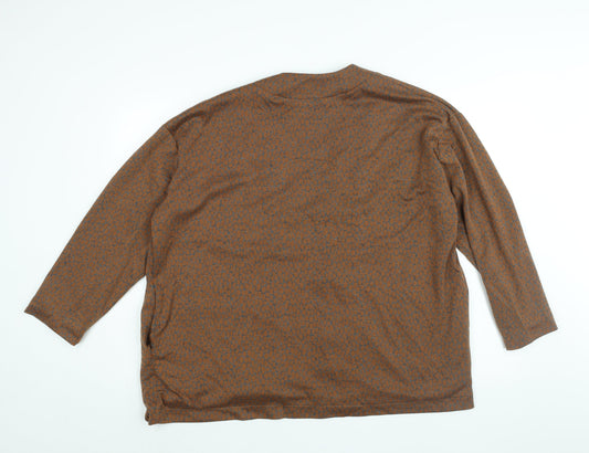 QuZu Womens Brown Geometric Jacket Size 12