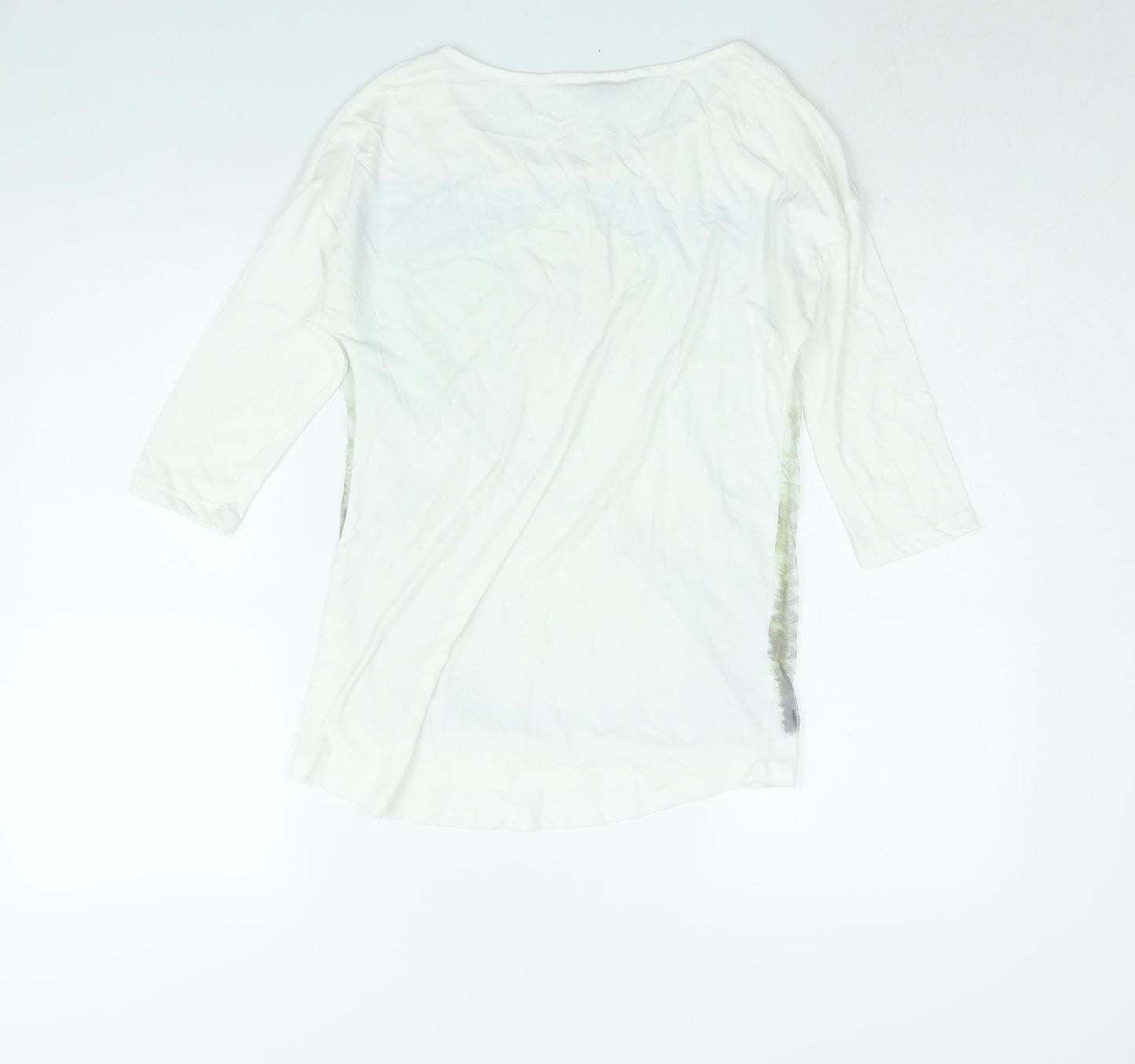 Street One Womens White Polyester Basic Blouse Size 8 Round Neck - Portrait Print