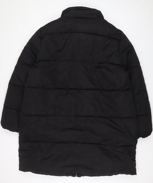 Onfire Womens Black Quilted Coat Size 20 Zip