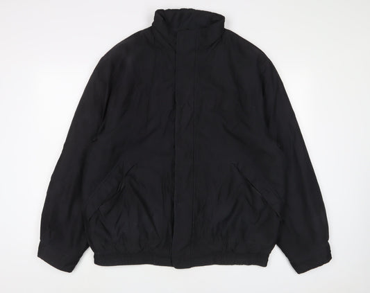 Additional front view of Casual Club men’s black jacket, size L, zip