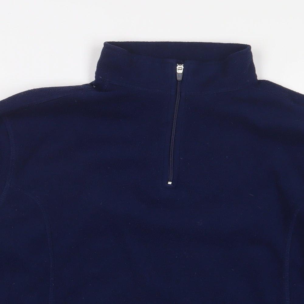 mountain river sea Womens Blue Polyester Pullover Sweatshirt Size 8 Zip