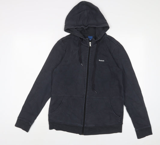 Reebok Mens Blue Cotton Full Zip Hoodie Size M