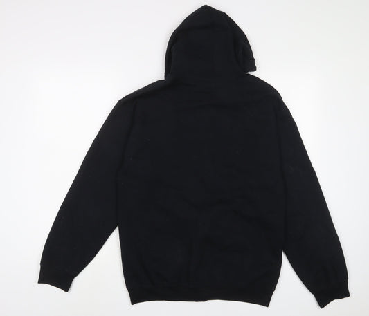 PRETTYLITTLETHING Womens Black Cotton Full Zip Hoodie Size S Zip