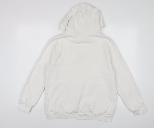 Kotton Womens White Cotton Pullover Hoodie Size L Pullover - Embroidered