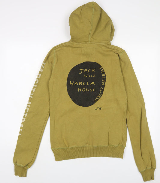 Jack Wills Womens Green Cotton Pullover Hoodie Size 10 Pullover