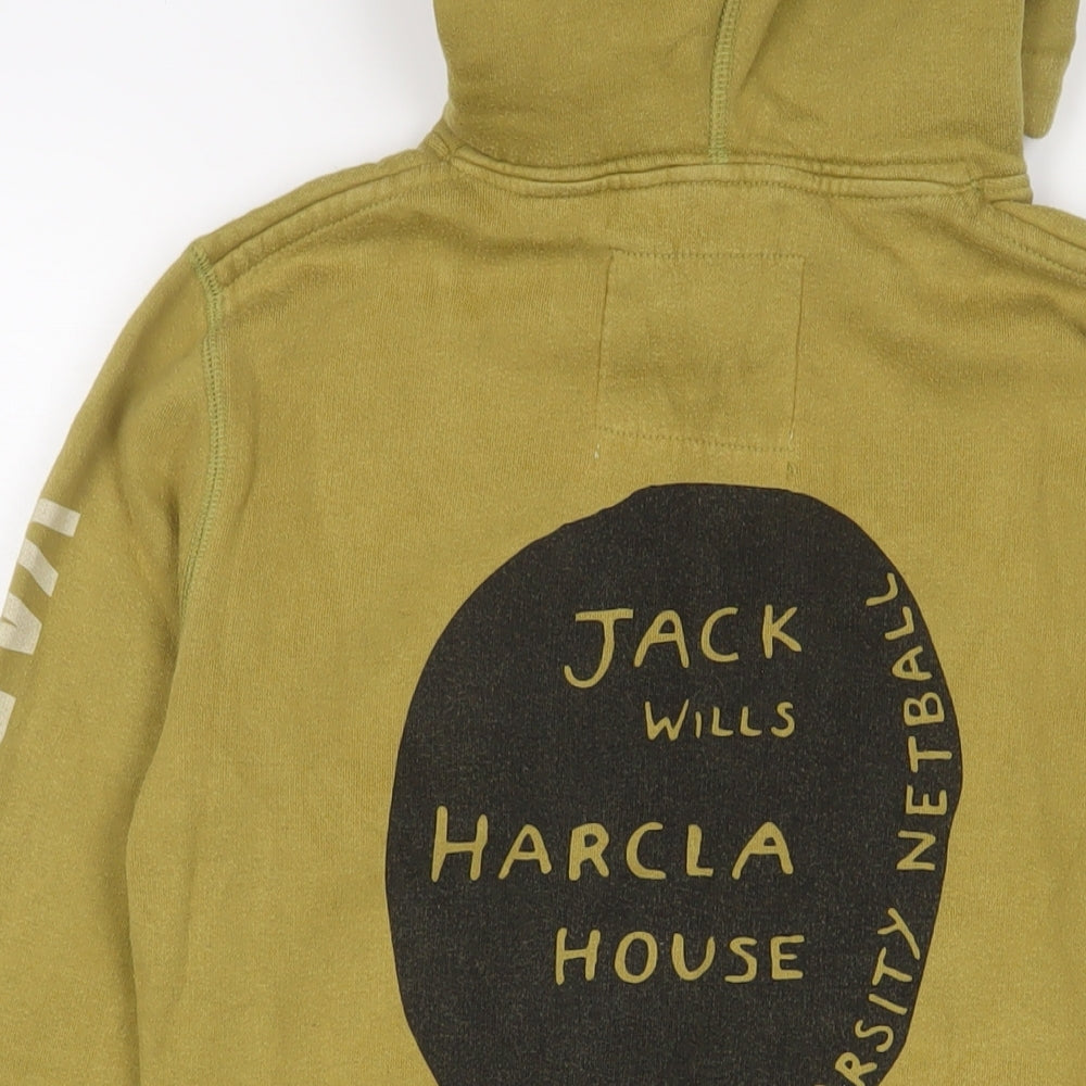 Jack Wills Womens Green Cotton Pullover Hoodie Size 10 Pullover