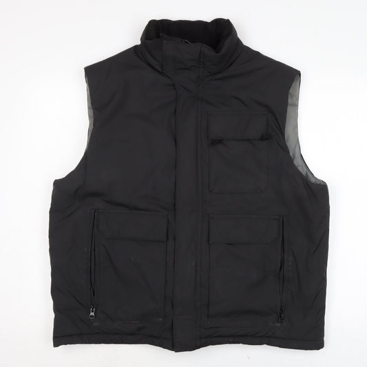 Next Mens Black Gilet Waistcoat Size M Zip
