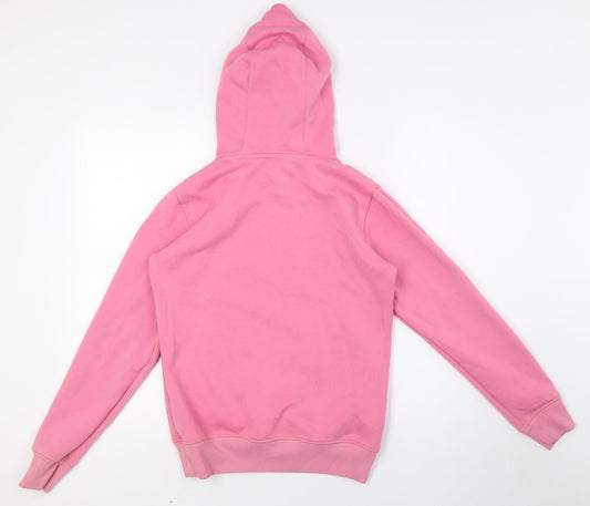 Womens UK 8 Regular Lonsdale Pink Pullover Hoodie