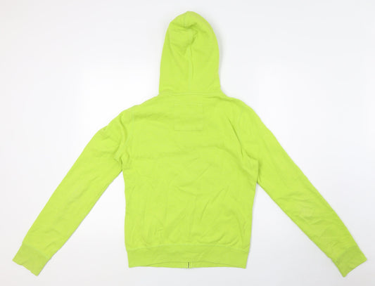 Hollister Mens Green Cotton Full Zip Hoodie Size M - Beach Relay