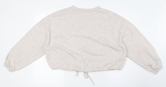 Marks and Spencer Womens Beige Cotton Pullover Sweatshirt Size 8 - Pull Waist