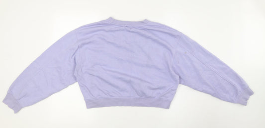 Zara Womens Purple Cotton Pullover Sweatshirt Size L