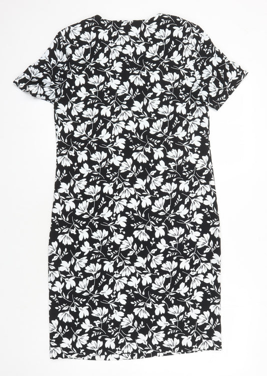 M&S Womens Multicoloured Floral Polyester Shift Size 8 Sweetheart