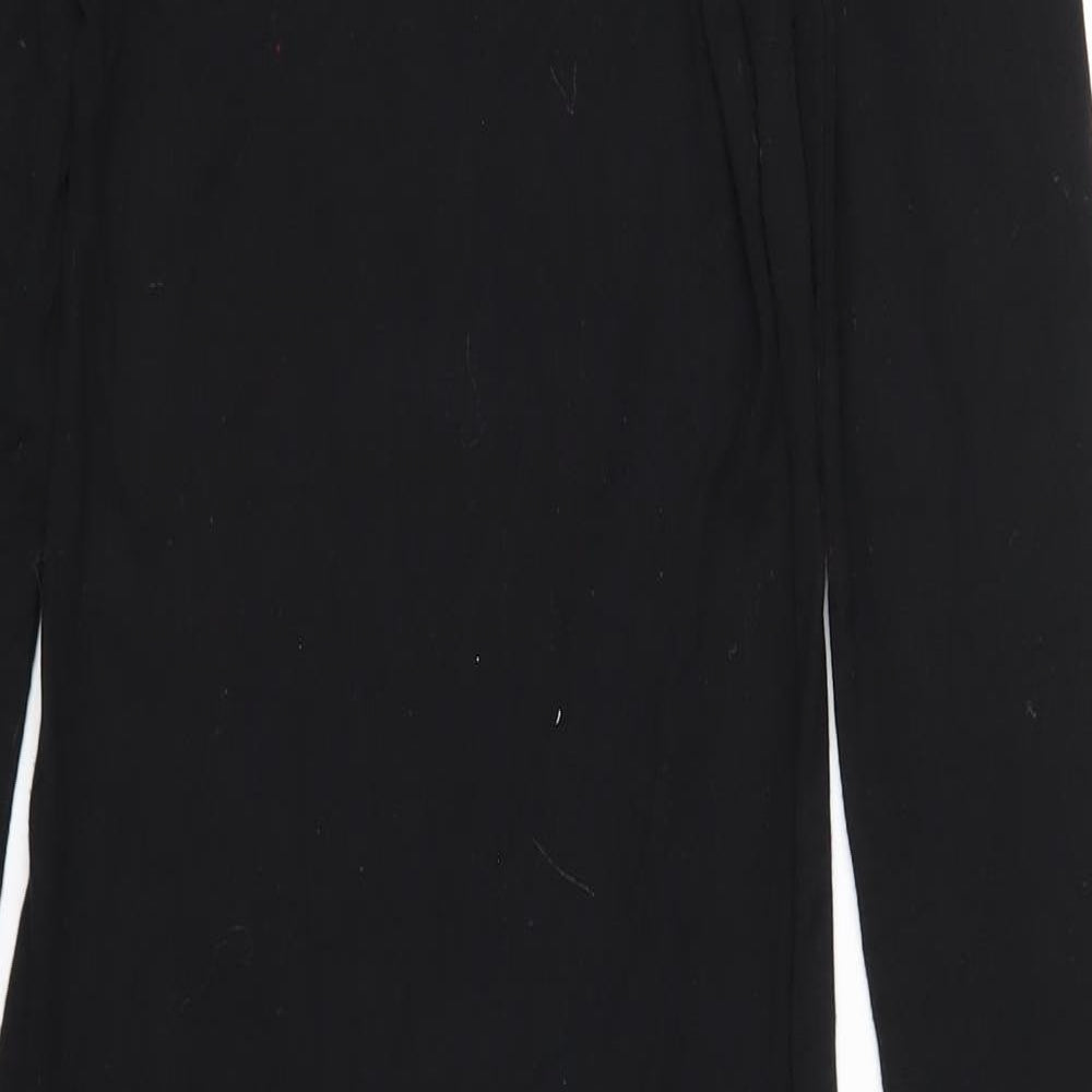 Missguided Womens Black Polyester Bodycon Size 6 Round Neck Pullover