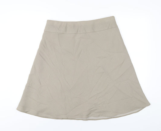 Marks and Spencer Womens Beige Polka Dot Polyester A-Line Skirt Size 14