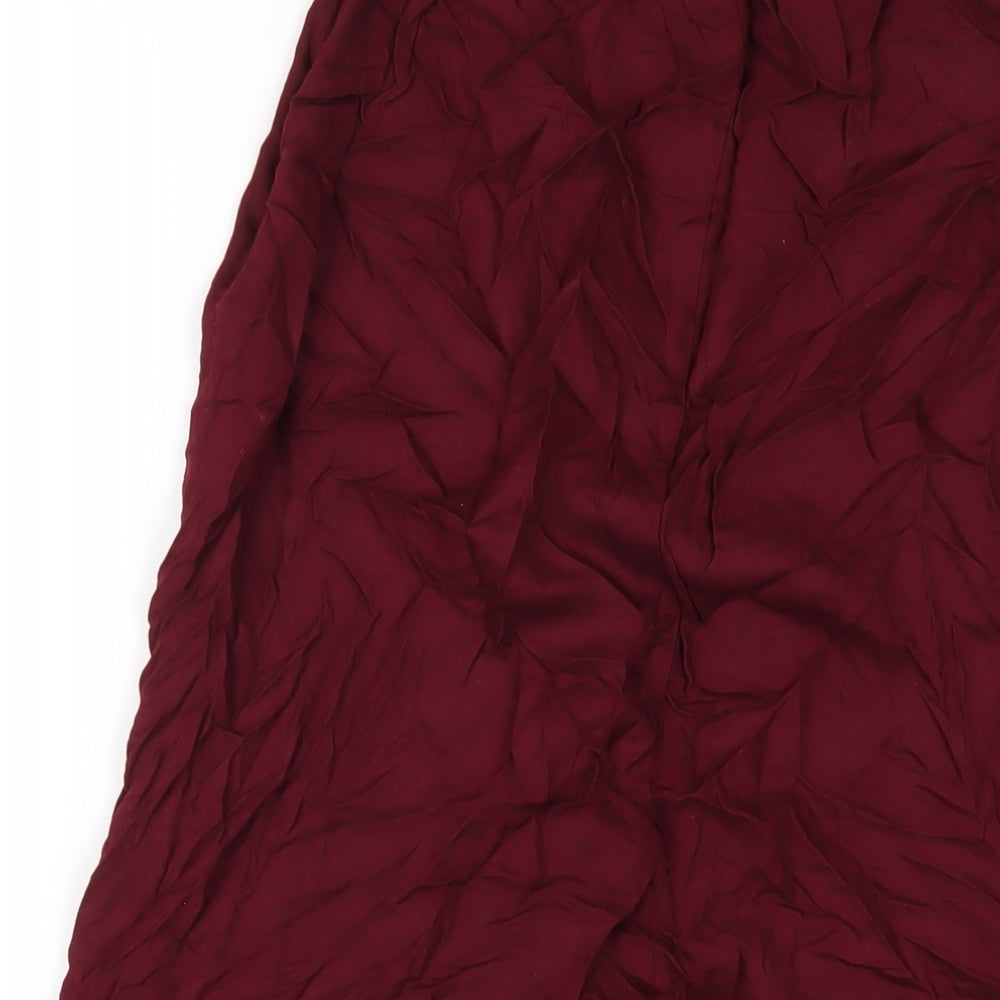 Stradivarius Womens Purple Viscose A-Line Skirt Size S Zip